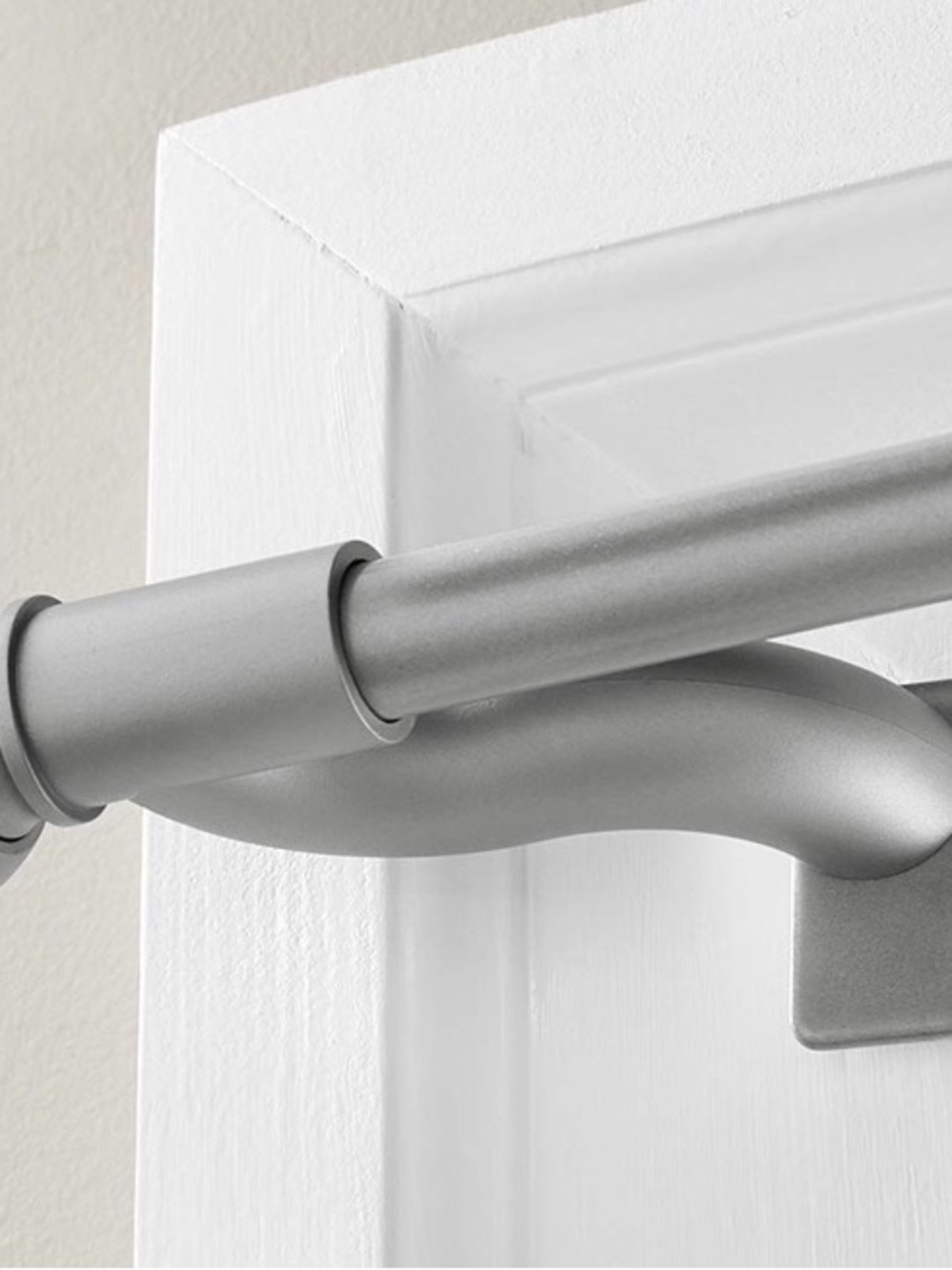 Adjustable Curtain Tension Rod With Decorative Round Finials 48-84